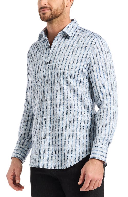 Robert Graham Wooster Stripe Stretch Cotton Button-up Shirt In Blue