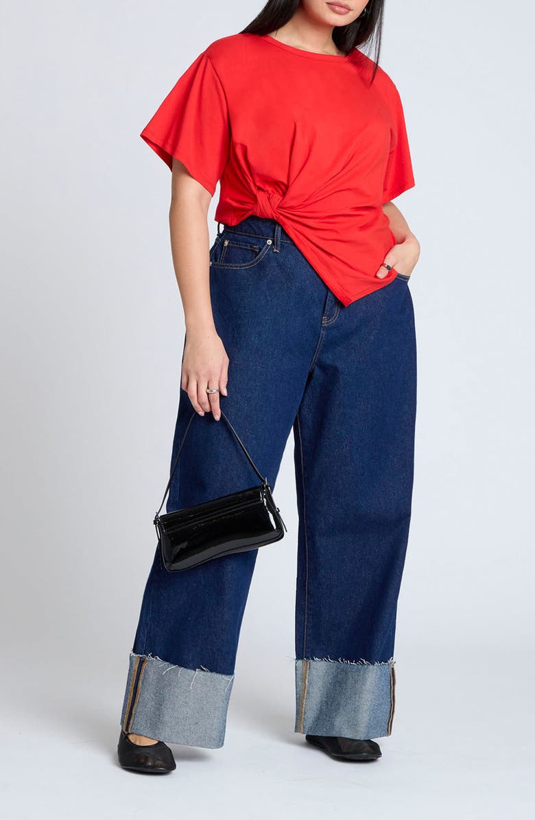 ELOQUII Twist Tie Shirt, Alternate, color,