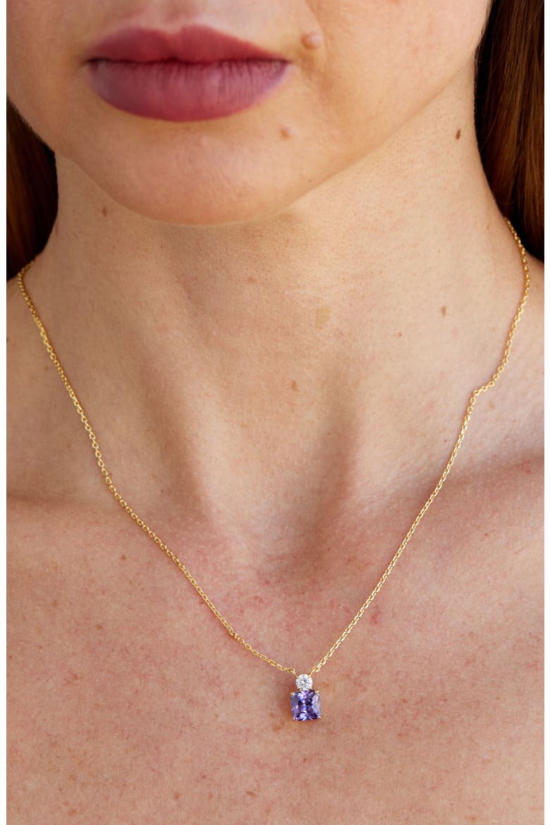 Cubic Zirconia Birthstone Pendant Necklace, Alternate, color, FEBRUARY