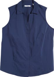 Foxcroft Taylor Non-Iron Sleeveless Button-Up Shirt