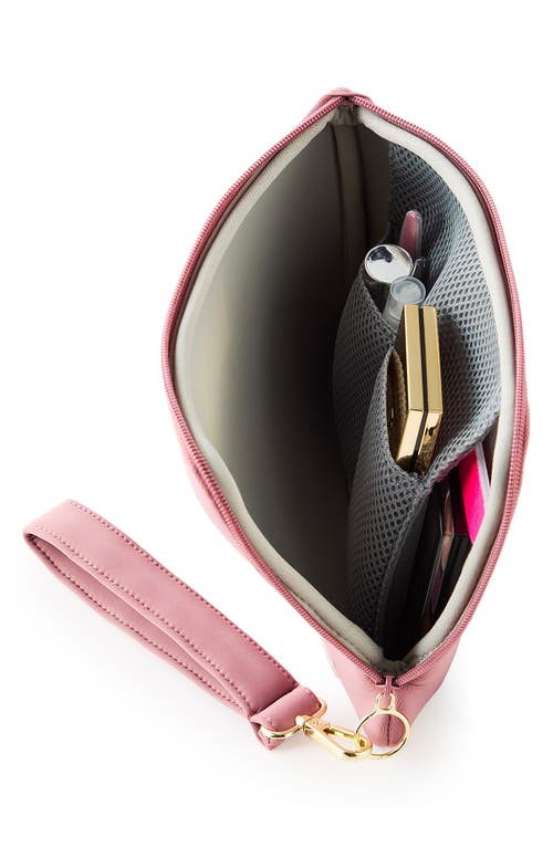 Kusshi Scuba Knit Wristlet Pouch In Mauve/stone
