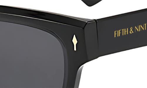 Fifth & Ninth Cole 50mm Polarized Rectangular Sunglasses In Black/black