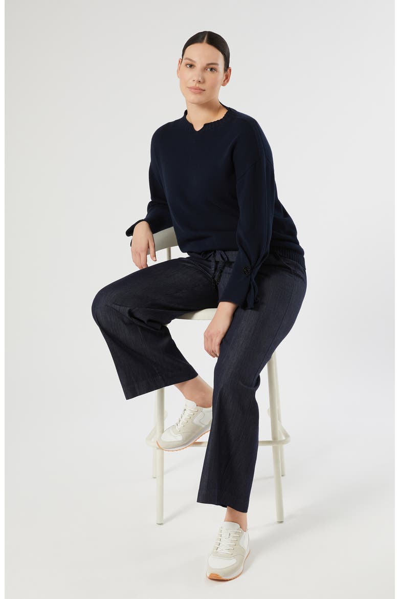 Voyage Collection Wide Leg Drawstring Jeans, Alternate, color, BLUE JEANS