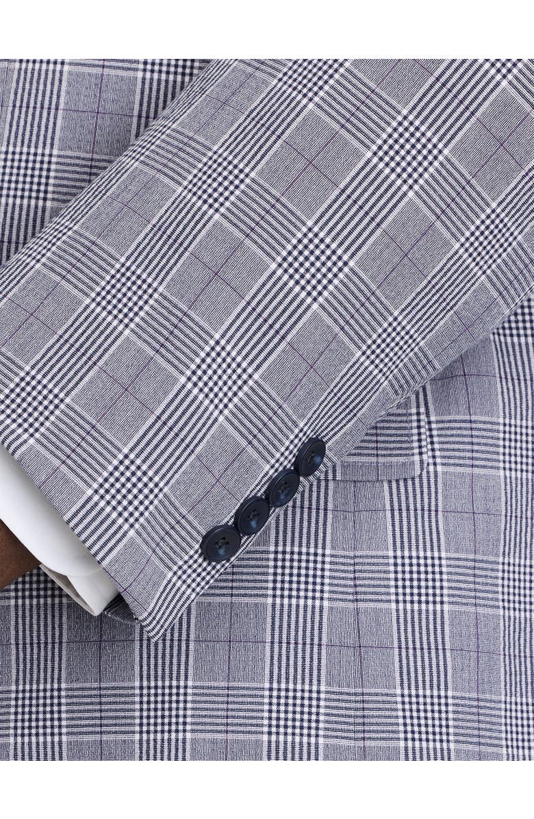 Oak Hill by DXL Big & Tall Seersucker Plaid Sport Coat, Alternate, color, Navy