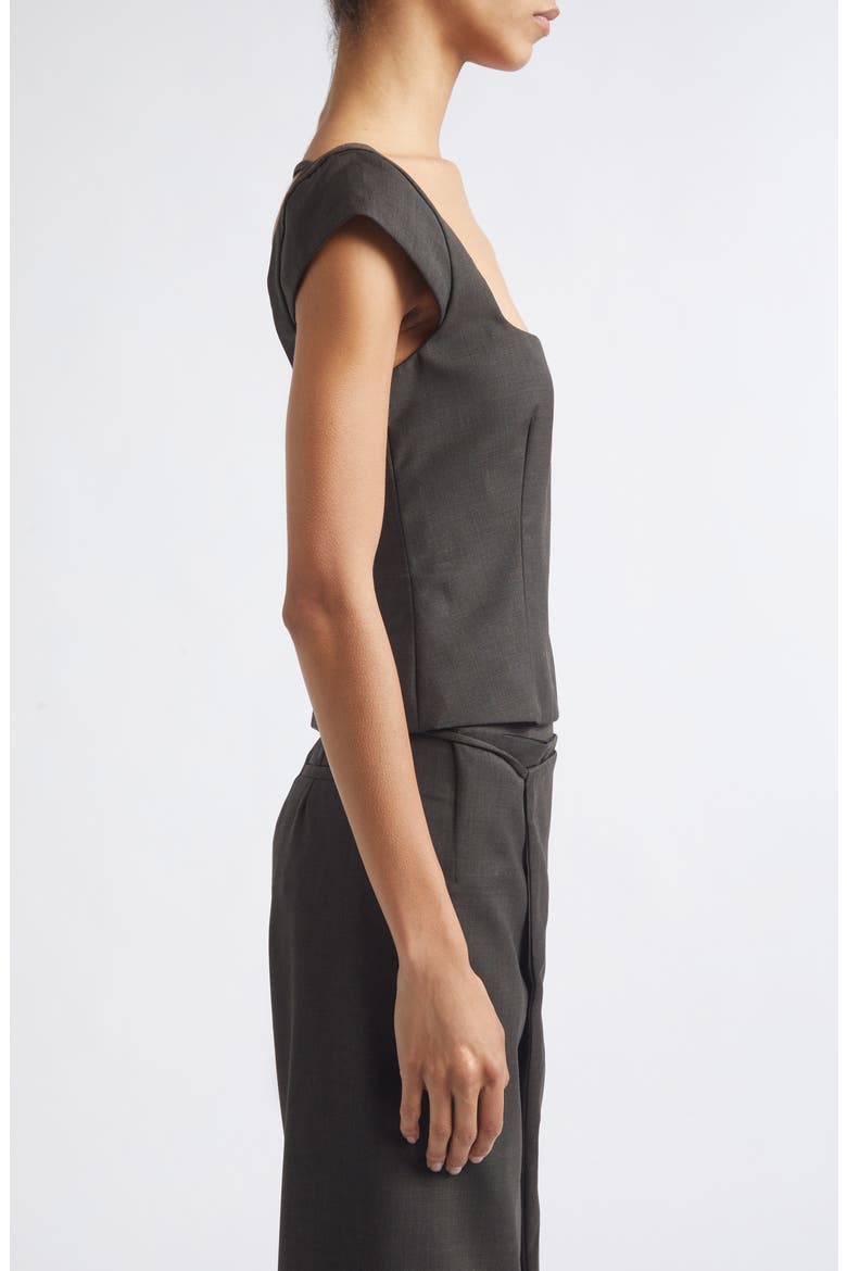 Wool Blend Cap Sleeve Top, Alternate, color, UMBER
