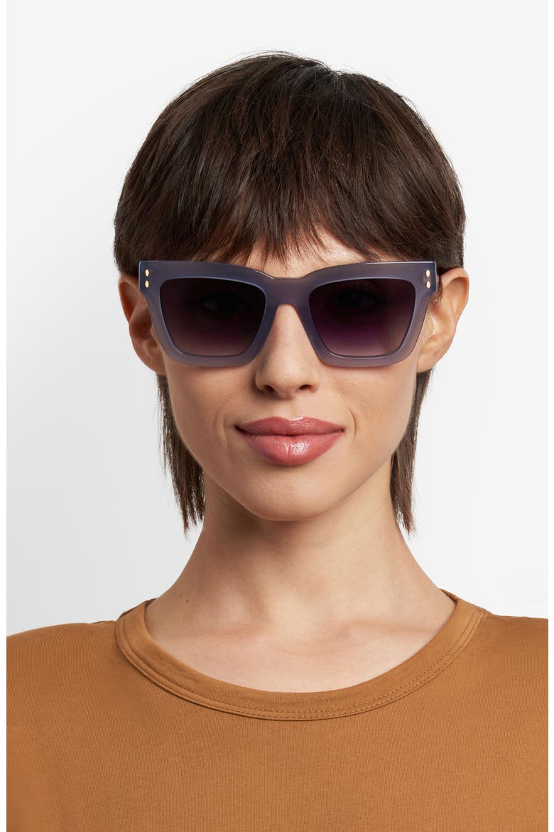 53mm Gradient Rectangular Sunglasses, Alternate, color, GREY/ DARK GREY SF