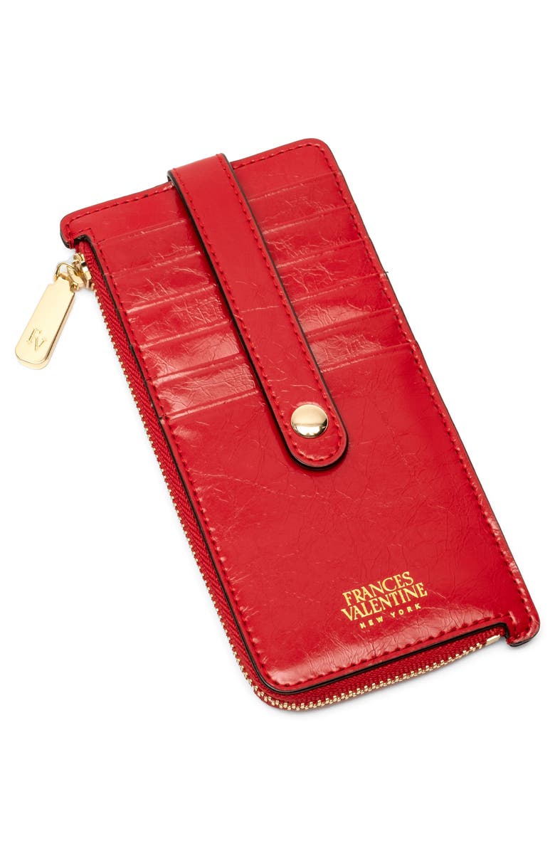 Frances Valentine Cher Leather Wallet, Alternate, color, Red