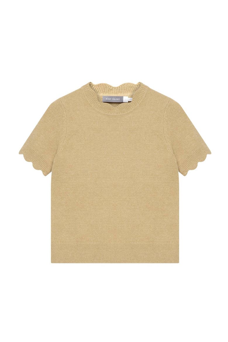 Scallop Trim Knit Top, Alternate, color, Green