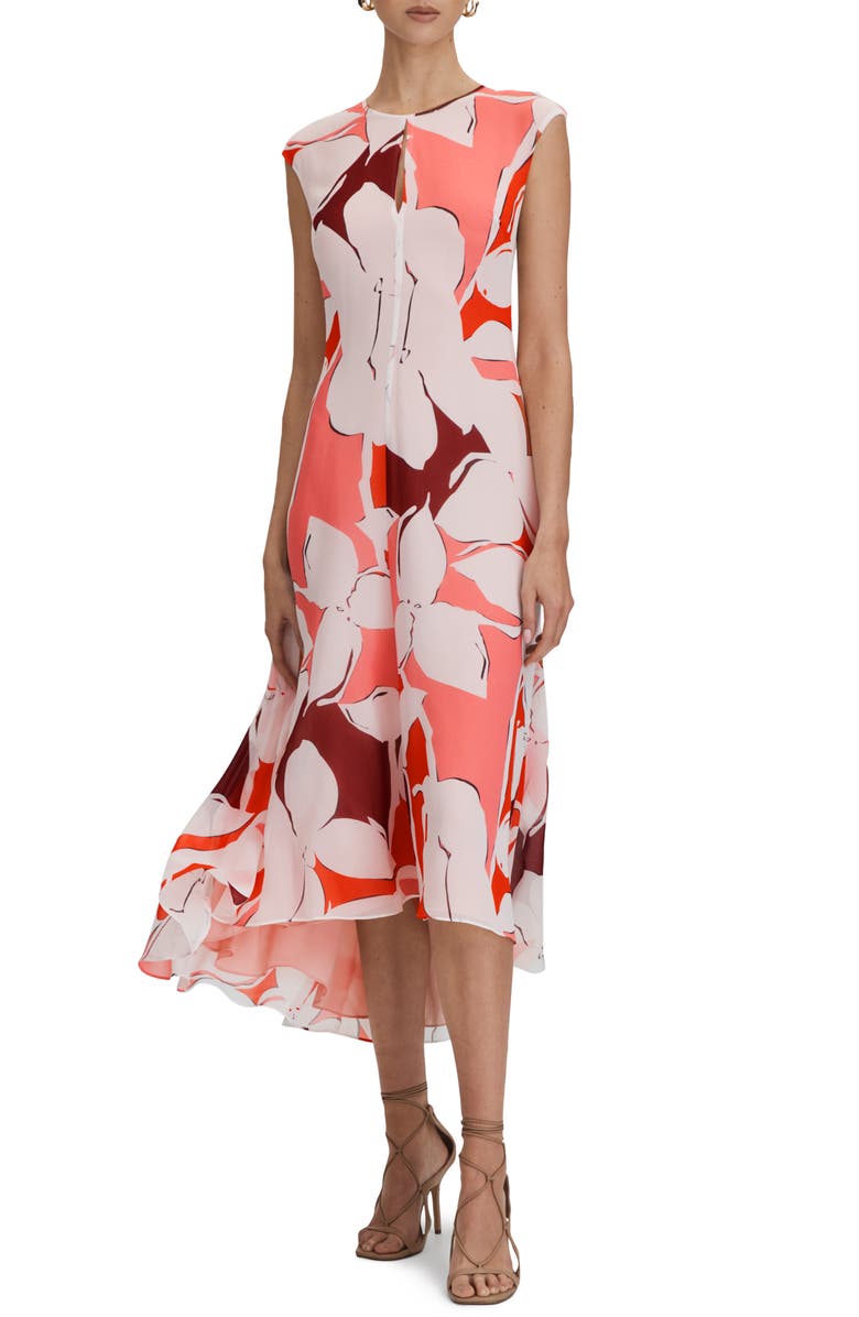 Reiss Becci Floral High-Low Dress, Main, color, 