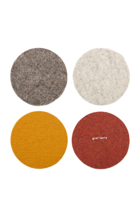 Bierfilzl Merino Wool Round Coaster Solid 4 Pack