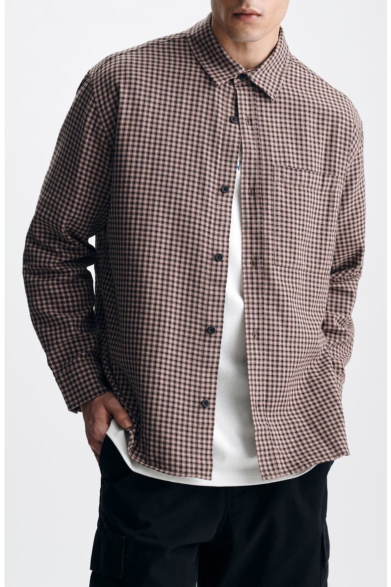 Check Button-Up Shirt, Main, color, BLACK CHECK
