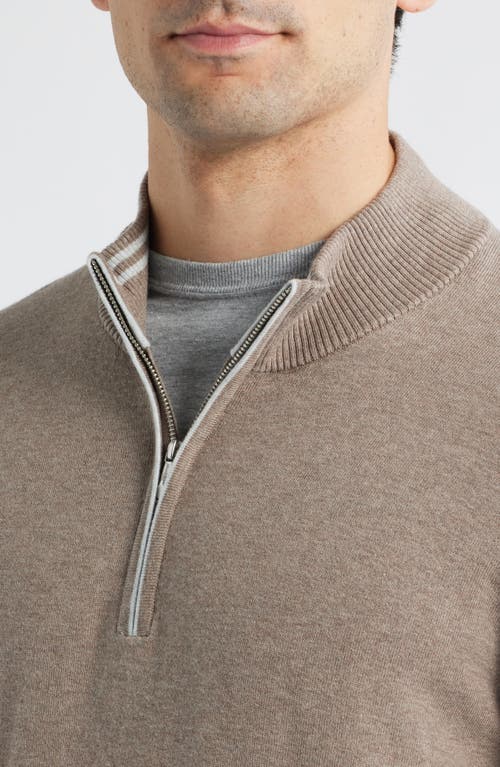Johnnie-o Desmond Half Zip Sweater In Brown