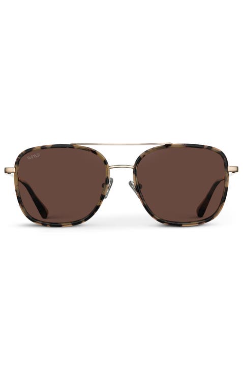 Gia - 54mm Oversized Square Aviator Polarized Sunglasses