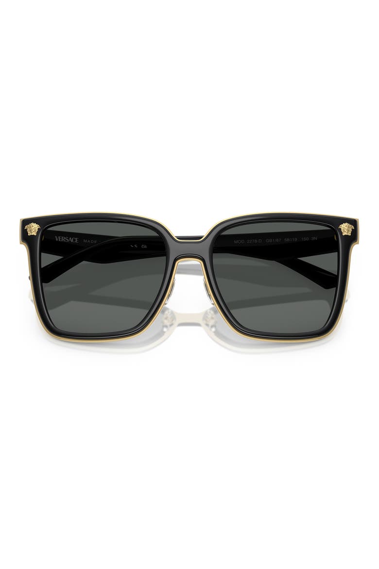 58mm Butterfly Sunglasses, Alternate, color, BLACK