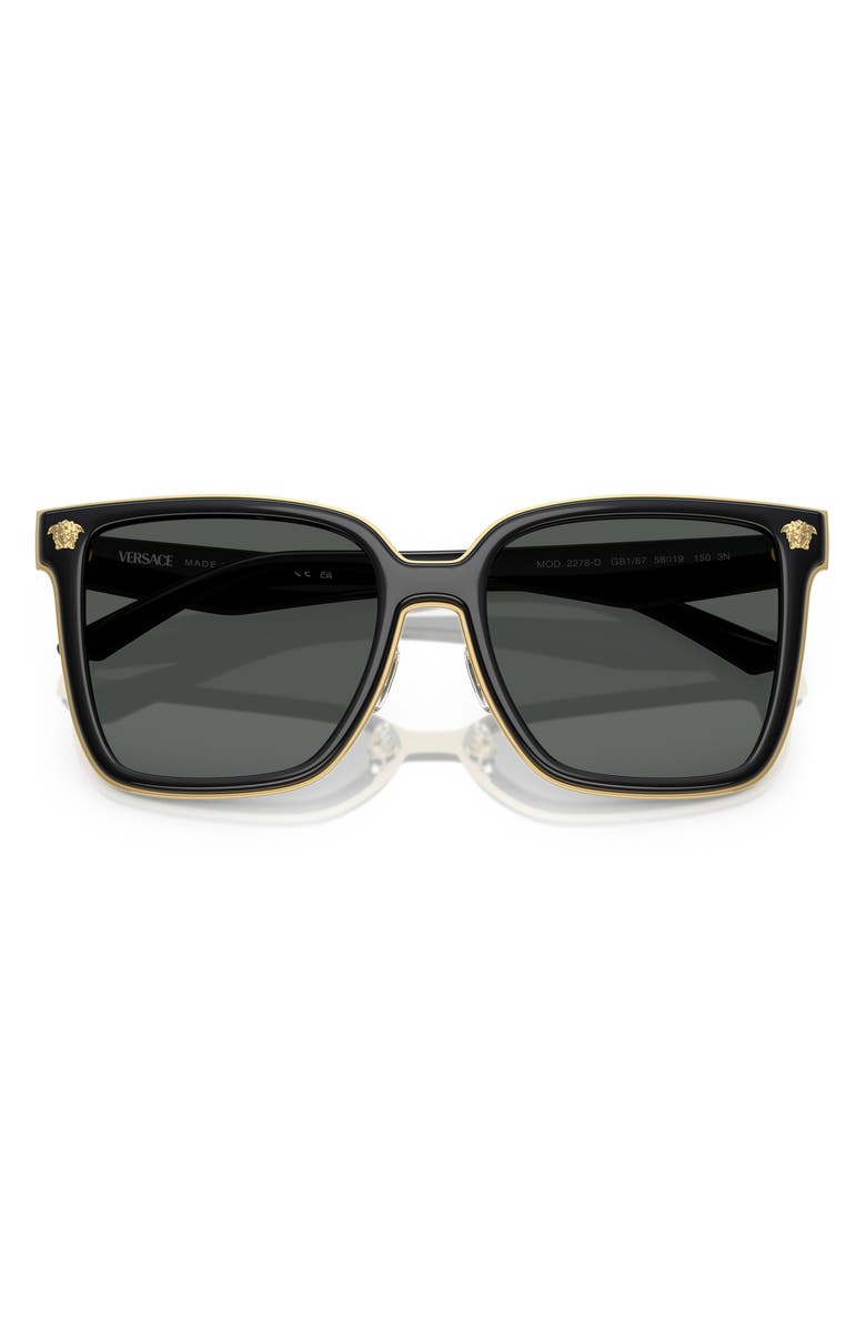 Versace 58mm Butterfly Sunglasses, Alternate, color, Black