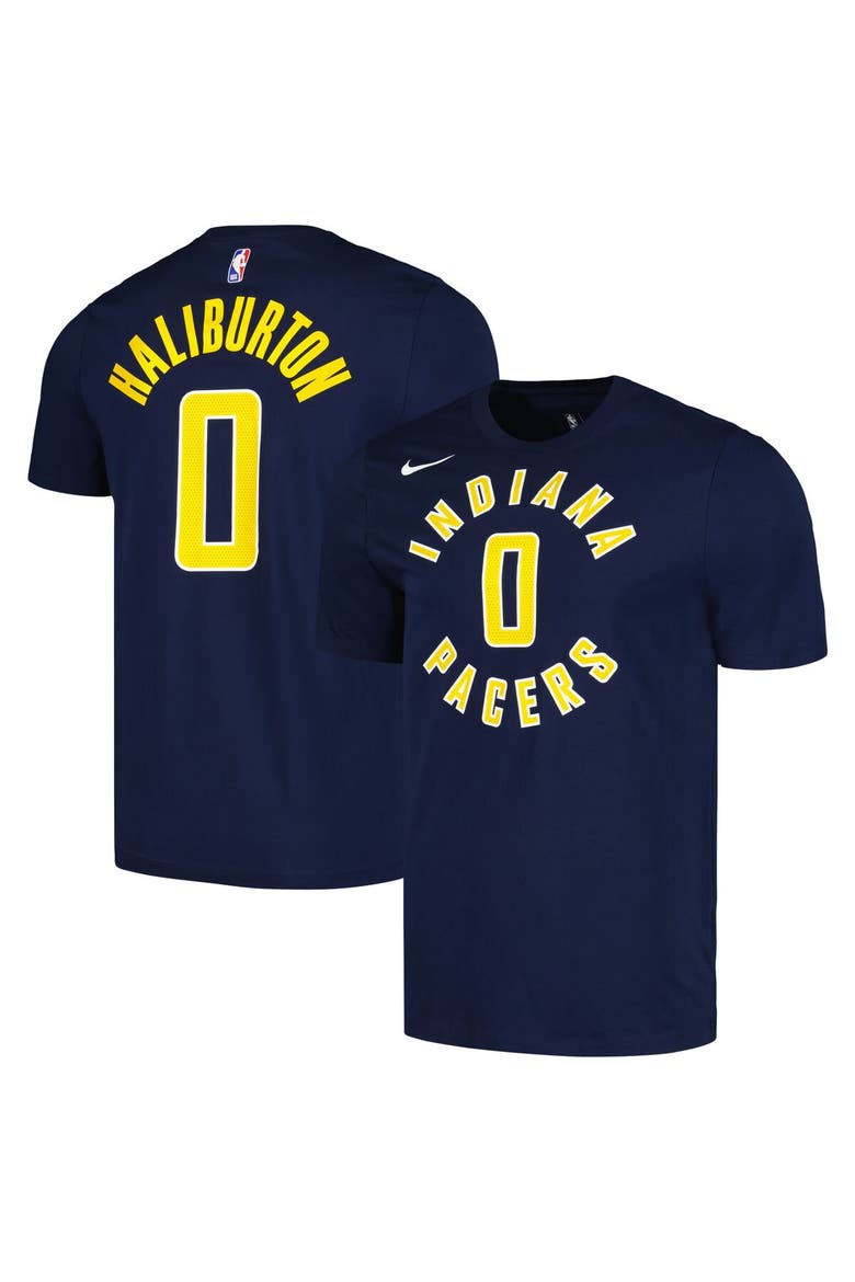Men's Nike Tyrese Haliburton Navy Indiana Pacers Icon 2022/23 Name & Number T-Shirt, Main, color, Navy