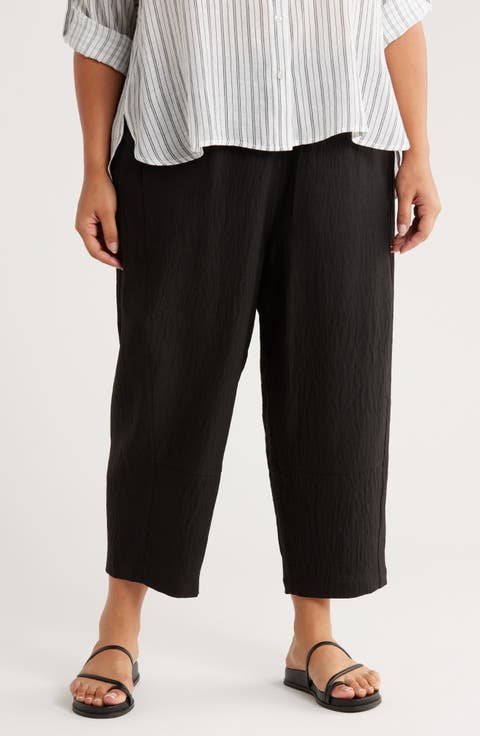 Texture Barrel Pants (Plus)