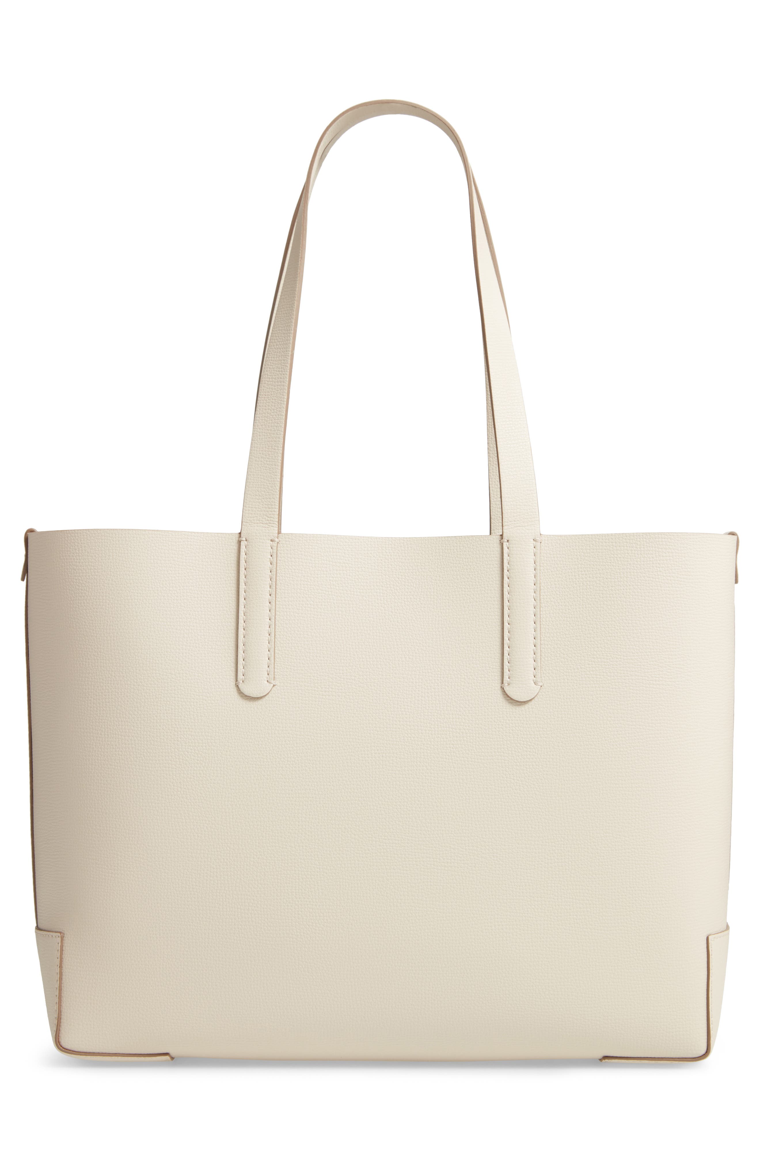 Embossed Monogram Leather Tote, Alternate, color, LIMESTONE