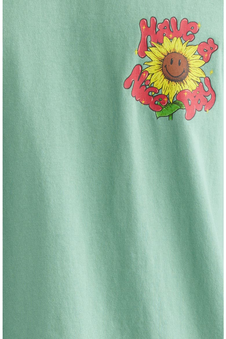 SMILEY® Sunflower Graphic T-Shirt, Alternate, color, GREEN