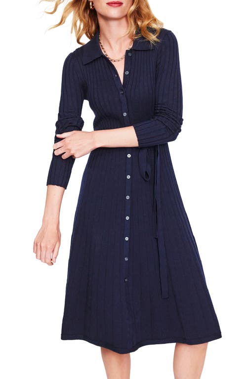 Shop Boden Rachel Ribbed Long Sleeve Shirtdress In Amaranth Purple