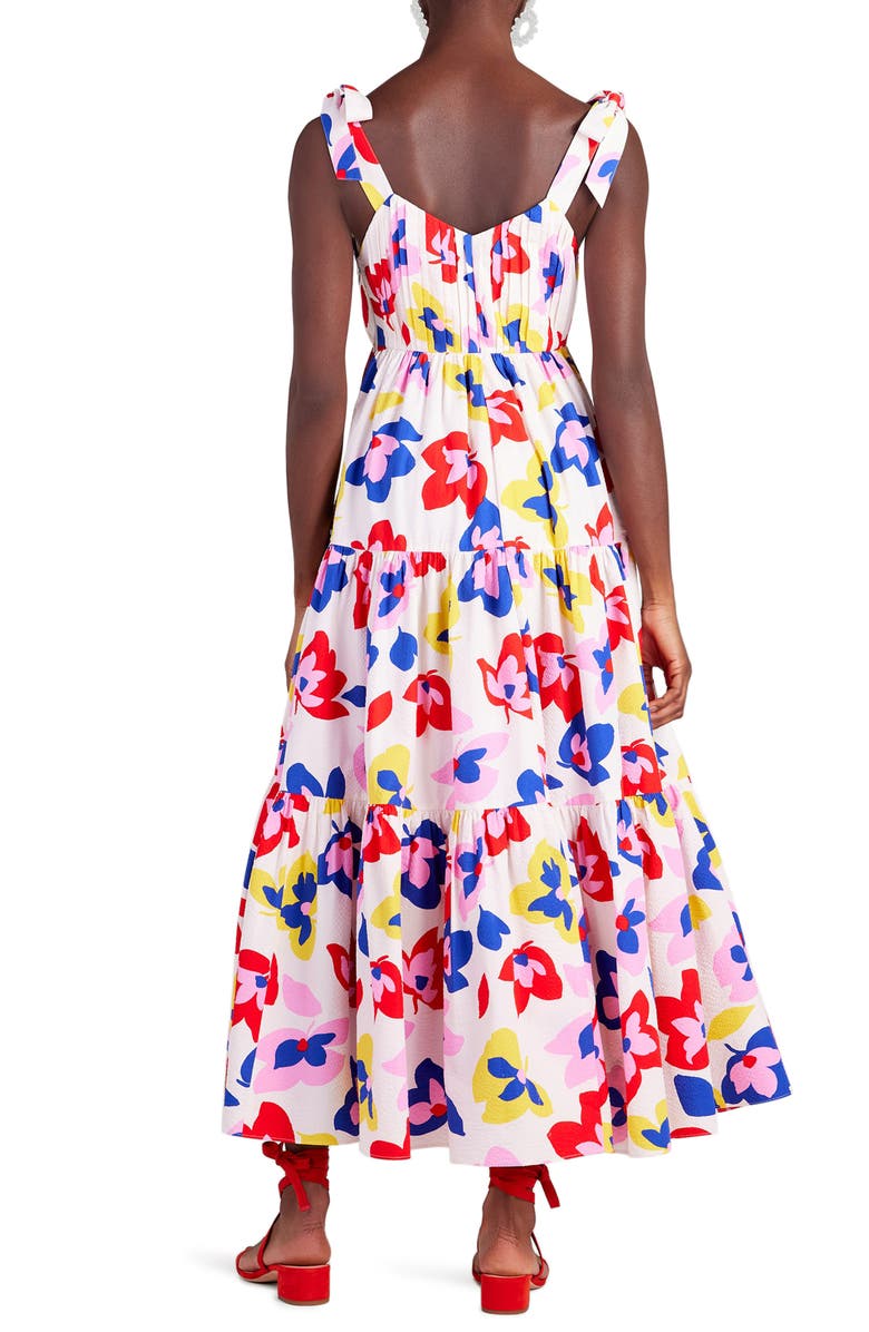 Kate Spade New York summer flowers tiered ruffle cotton dress, Alternate, color, Cream Multi