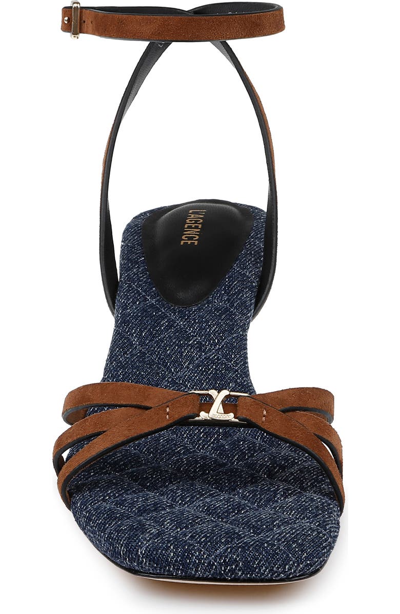 L'AGENCE Genette Ankle Strap Kitten Heel Sandal, Alternate, color, Buckskin Suede