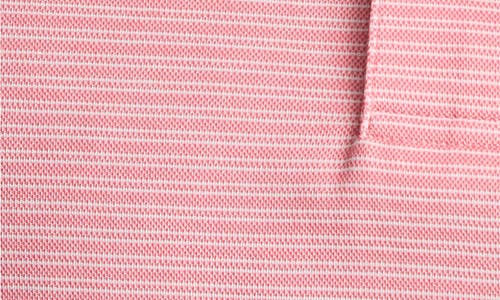 Untuckit Gilbert Stripe Pocket Piqué Performance Polo In Pink