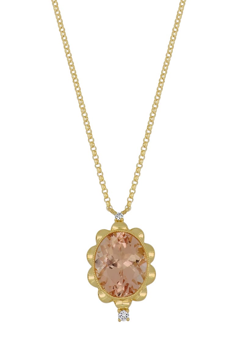 18K Gold Morganite & Diamond Pendant Necklace (Nordstrom Exclusive), Main, color, 18K YELLOW GOLD