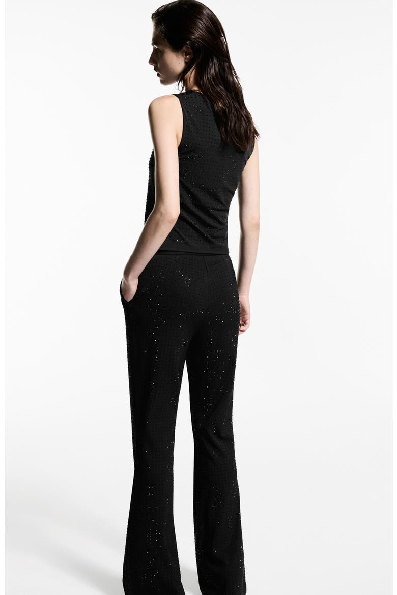 Rhinestone Sleeveless Top, Alternate, color, BLACK