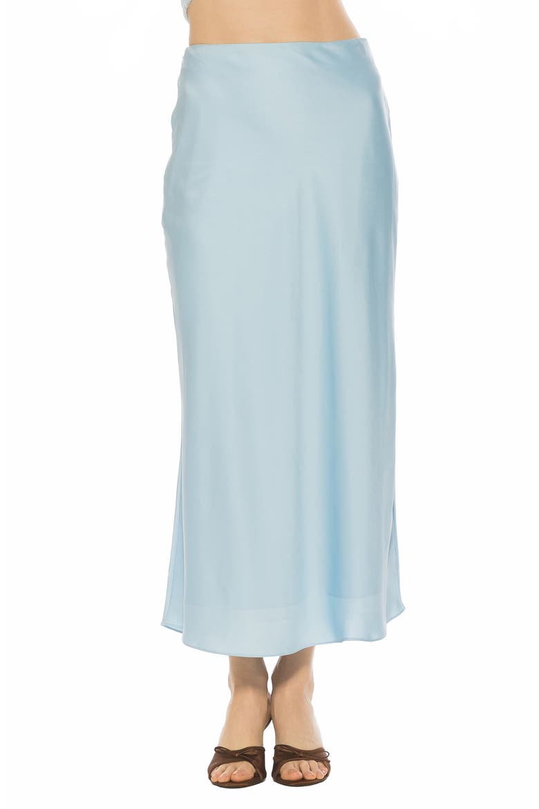Hunter Satin Midi Skirt, Main, color, HALOGEN BLUE