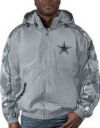 STARTER Men's Starter Silver Dallas Cowboys Throwback Thursday Night Lights Hoodie Full-Zip Jacket