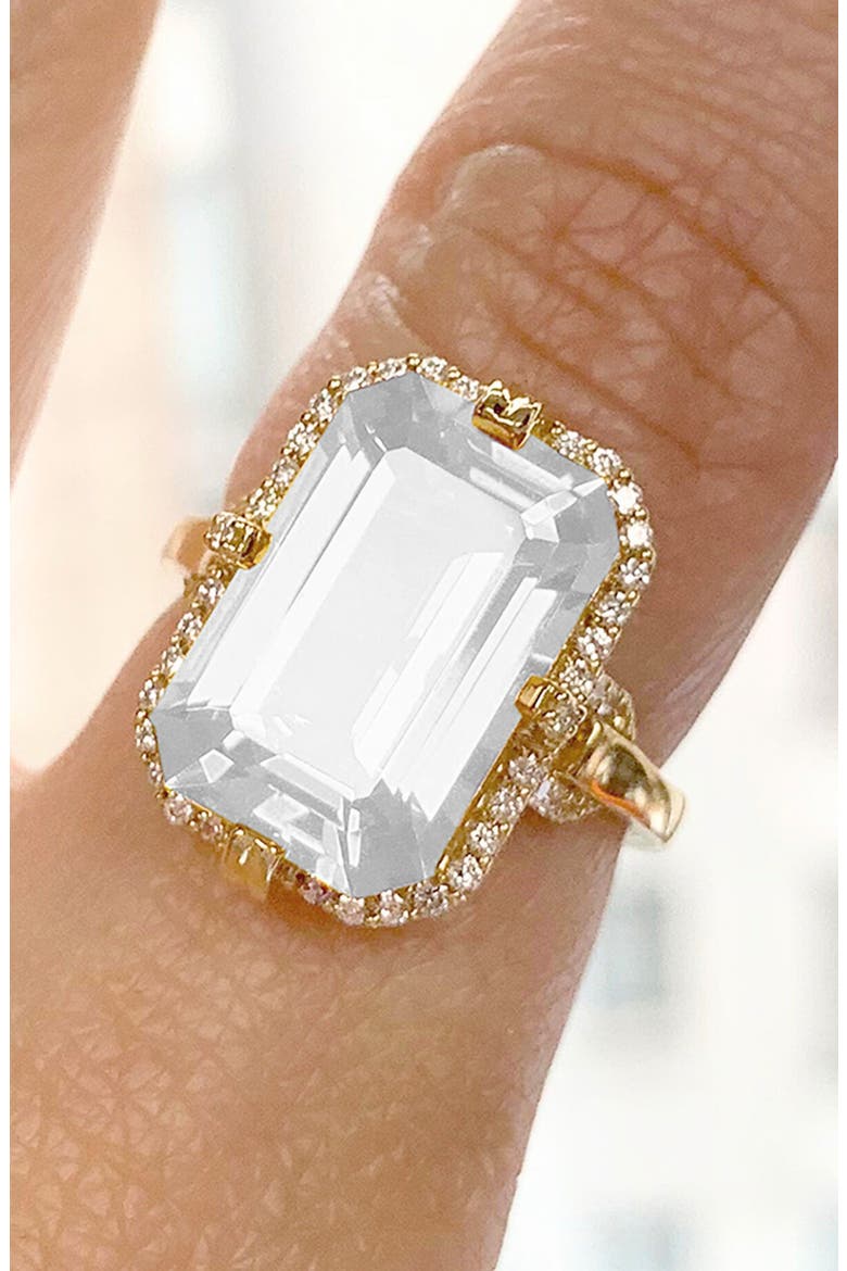 Gossip Emerald Cut Ring, Alternate, color, WHITE