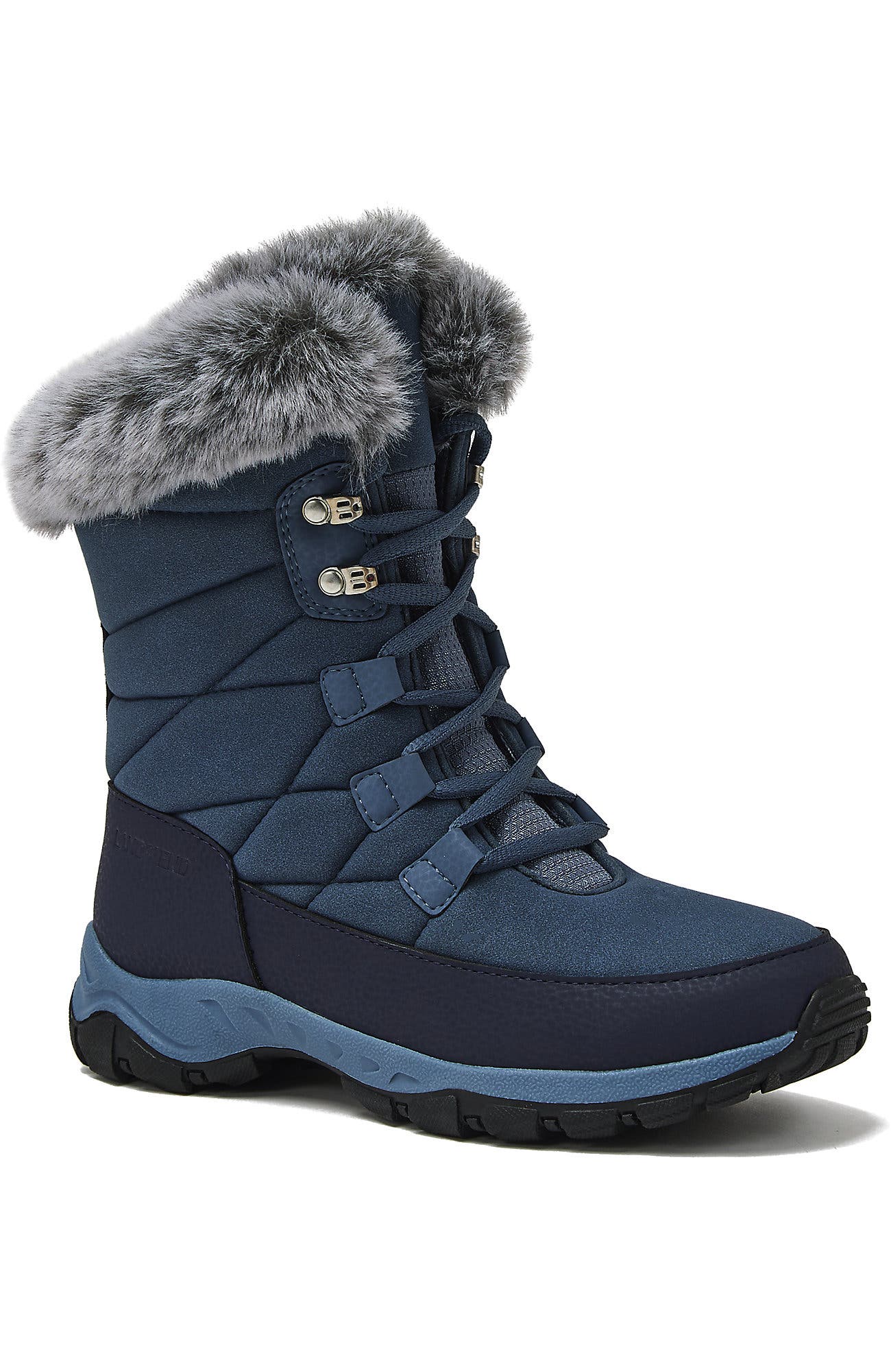 Lands' End Wide Width Expedition Trail Waterproof Lace Up Snow Boots In Blue