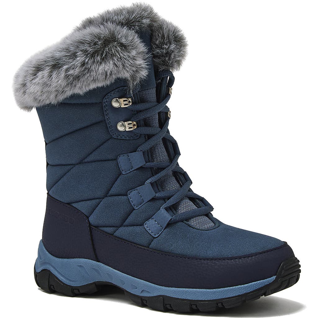Lands' End Wide Width Expedition Trail Waterproof Lace Up Snow Boots In Blue