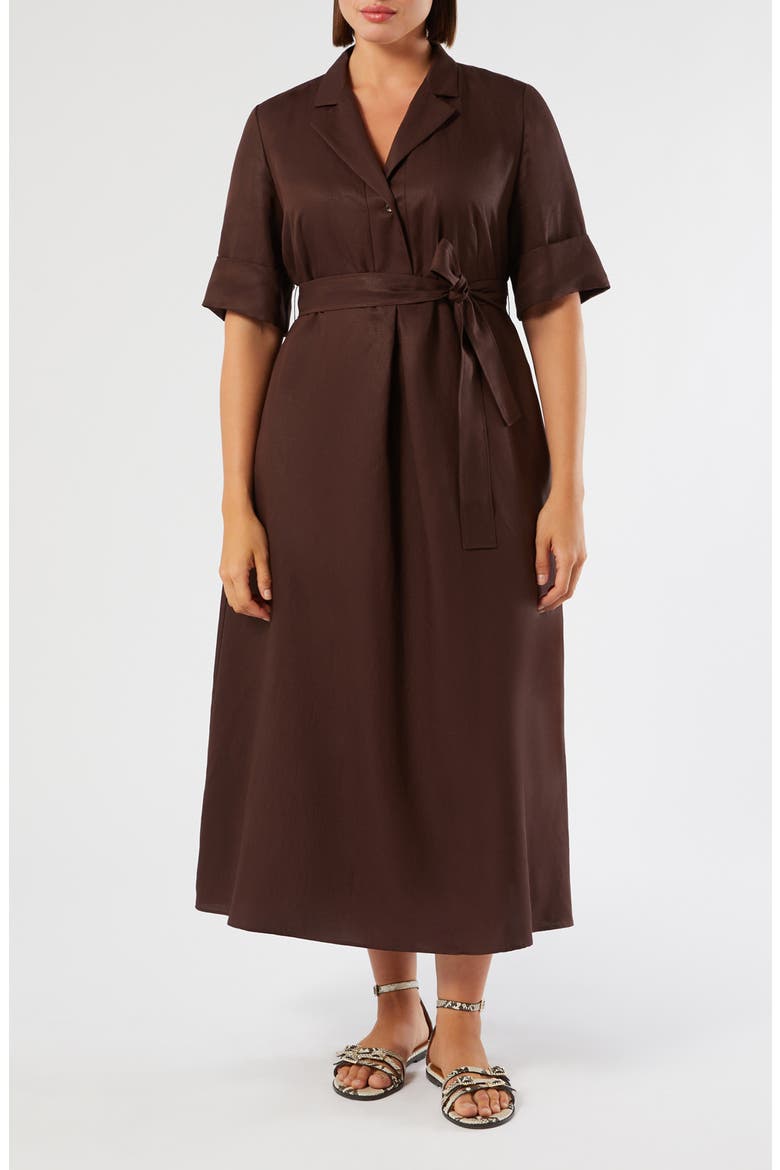 Belted Shirtdress, Main, color, CHOCOLATE
