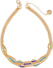 Vince Camuto Crystal Layered Chain Choker Necklace