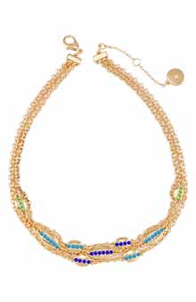 Vince Camuto Crystal Layered Chain Choker Necklace