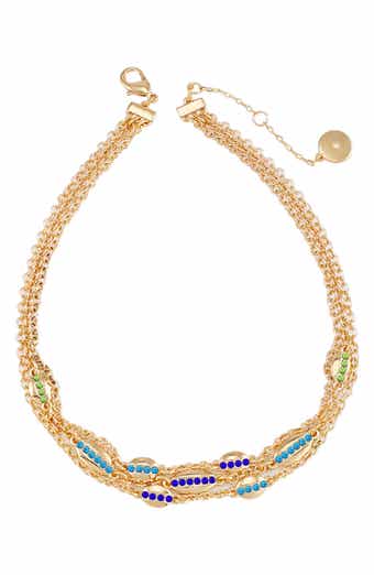 Vince Camuto Crystal Layered Chain Choker Necklace