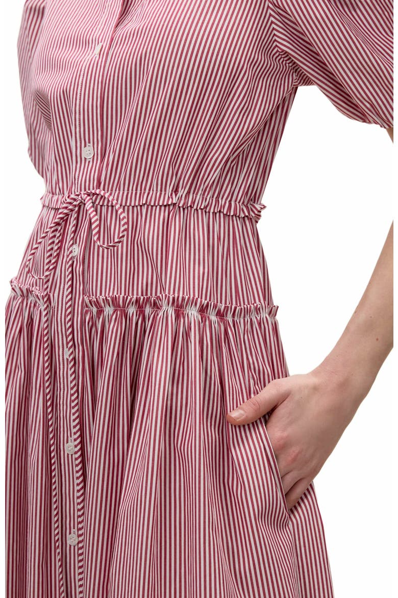 Poplin Shirt Dress, Alternate, color, RED STRIPE