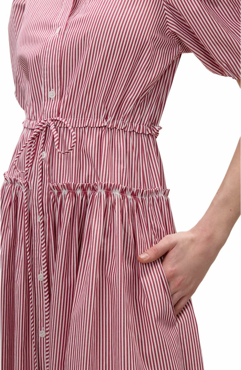 Rebecca Taylor Poplin Shirt Dress, Alternate, color, Red Stripe