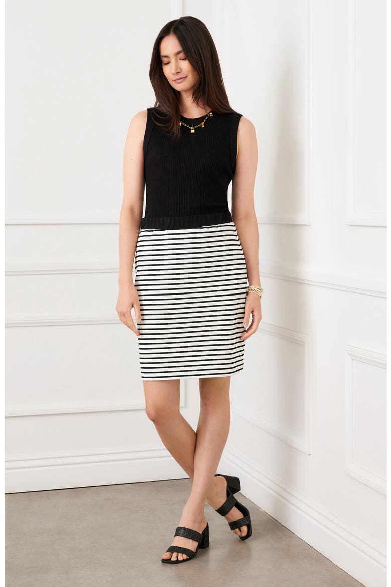 Stripe Pencil Skirt, Alternate, color, IVORY W/ BLACK