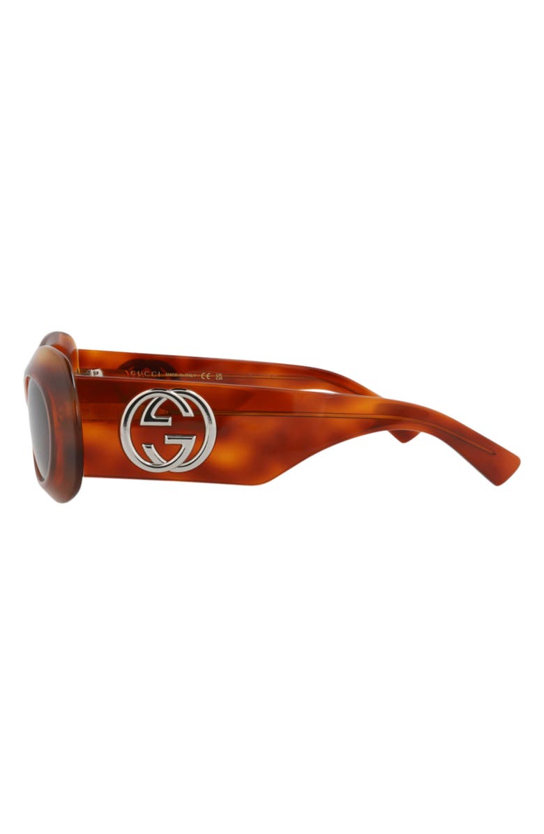 Gucci 51mm Oval Sunglasses, Alternate, color, Havana Havana Brown