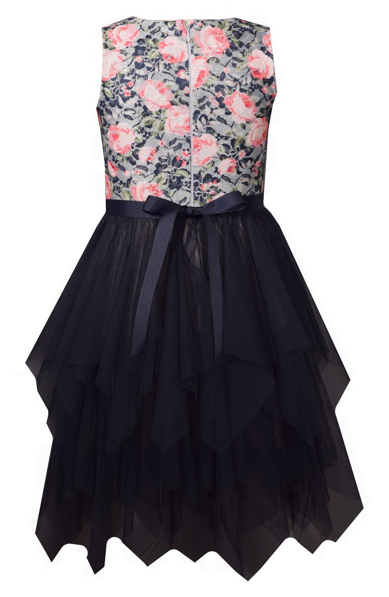 GERSON & GERSON Iris & Ivy Metallic Lace Bodice Party Dress, Alternate, color, 