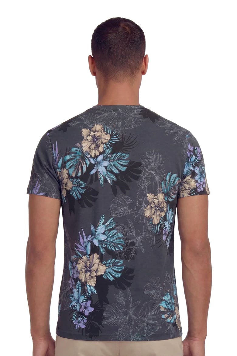 Exotic Floral Mens Vneck Tee, Alternate, color, EXOTIC FLORAL BLACK
