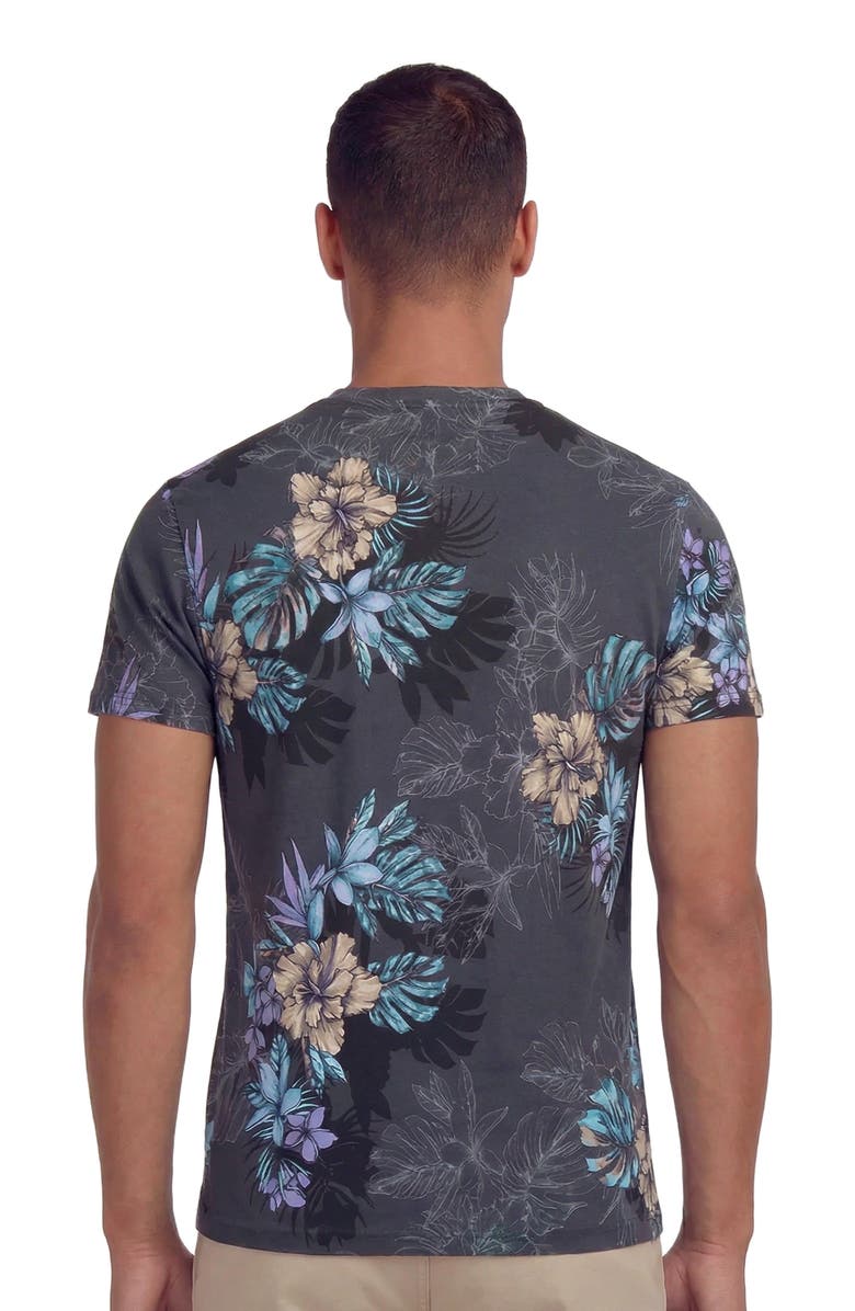 Lords of Harlech Exotic Floral Mens Vneck Tee, Alternate, color, Exotic Floral Black