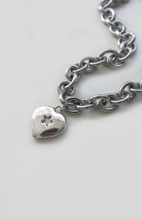 Star Heart Cable Chain Choker