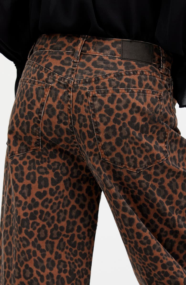 Madewell Leopard Print Low Slung Baggy Jeans, Alternate, color, Dark Coffee