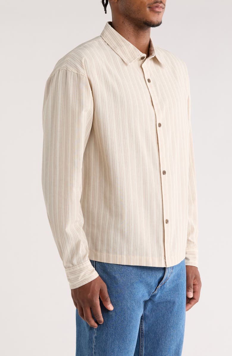PacSun Stripe Button-Up Shirt, Alternate, color, 