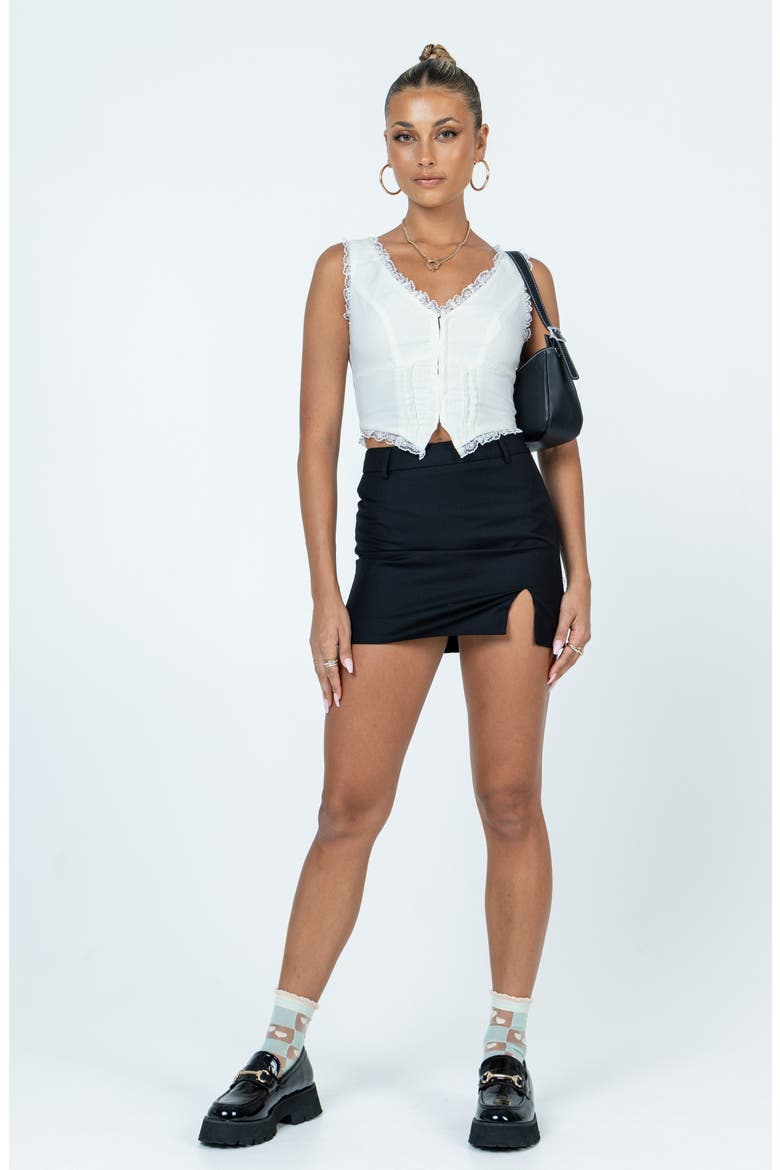 Silvanna Lace Trim Crop Tank, Alternate, color, WHITE