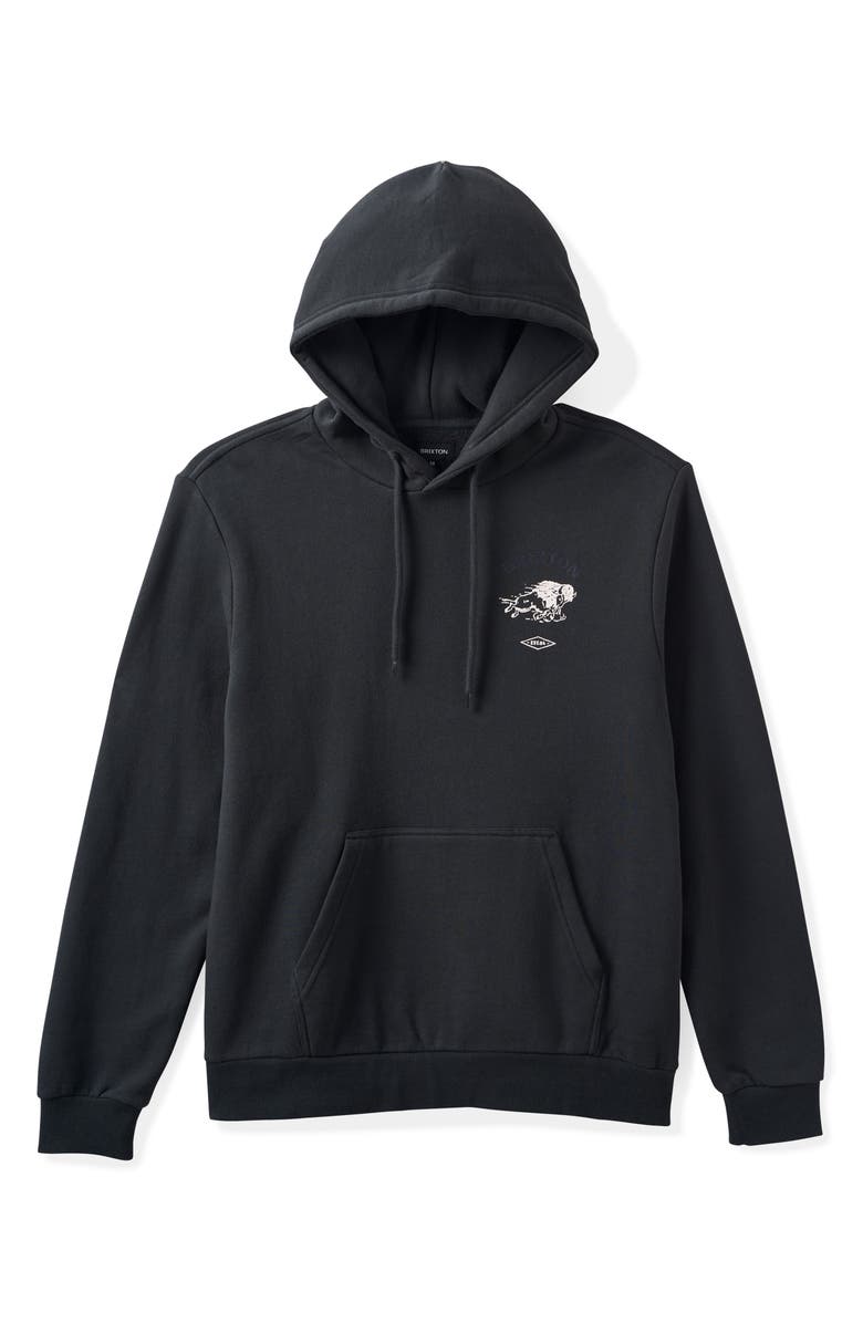 Brixton Charging Buffalo Graphic Hoodie, Alternate, color, Washed Black